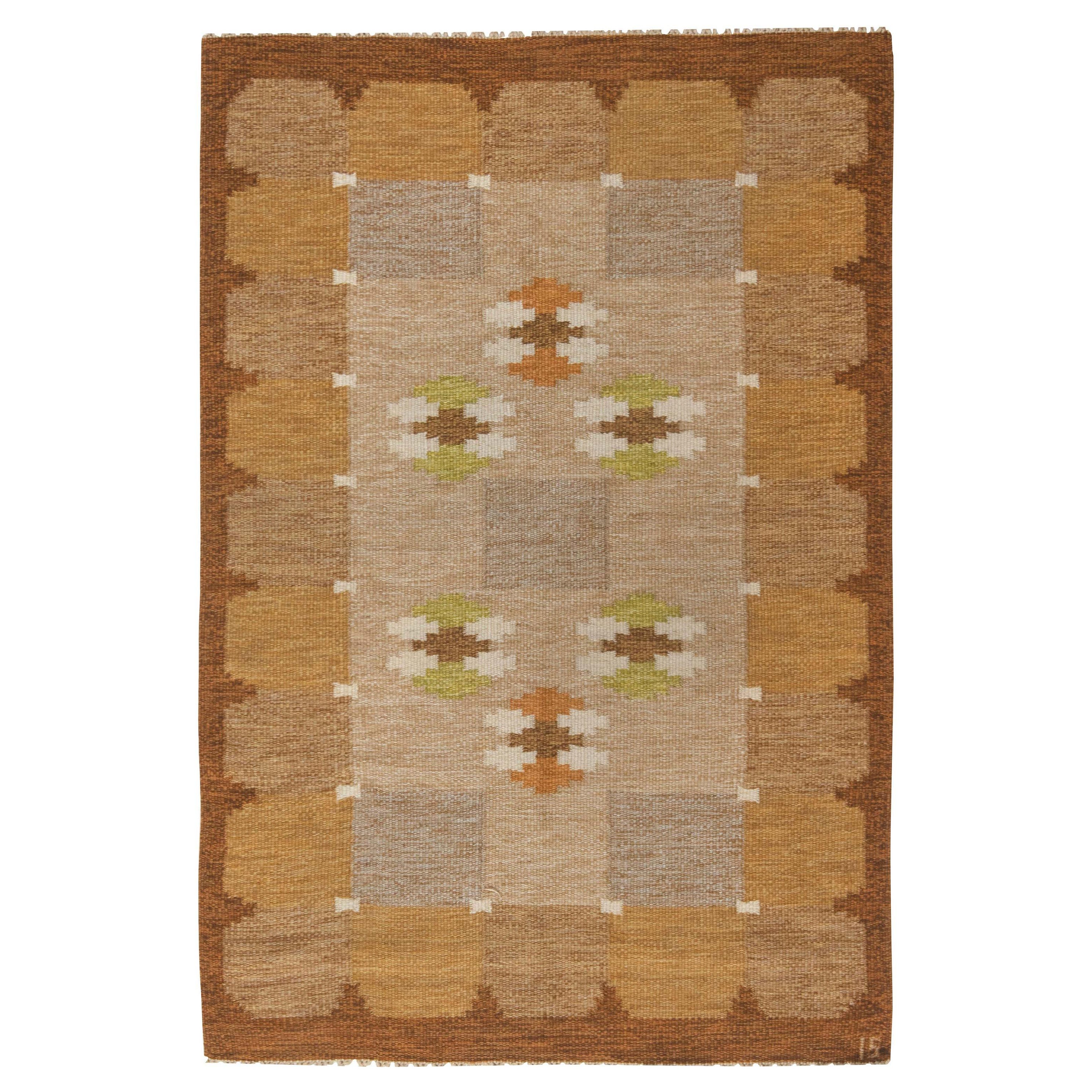 Mid-20th Century Swedish Flat-Weave Wool Rug by Ingegerd Silow