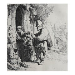 Original Antike Radierung von A.Durand nach Rembrandt. C.1900