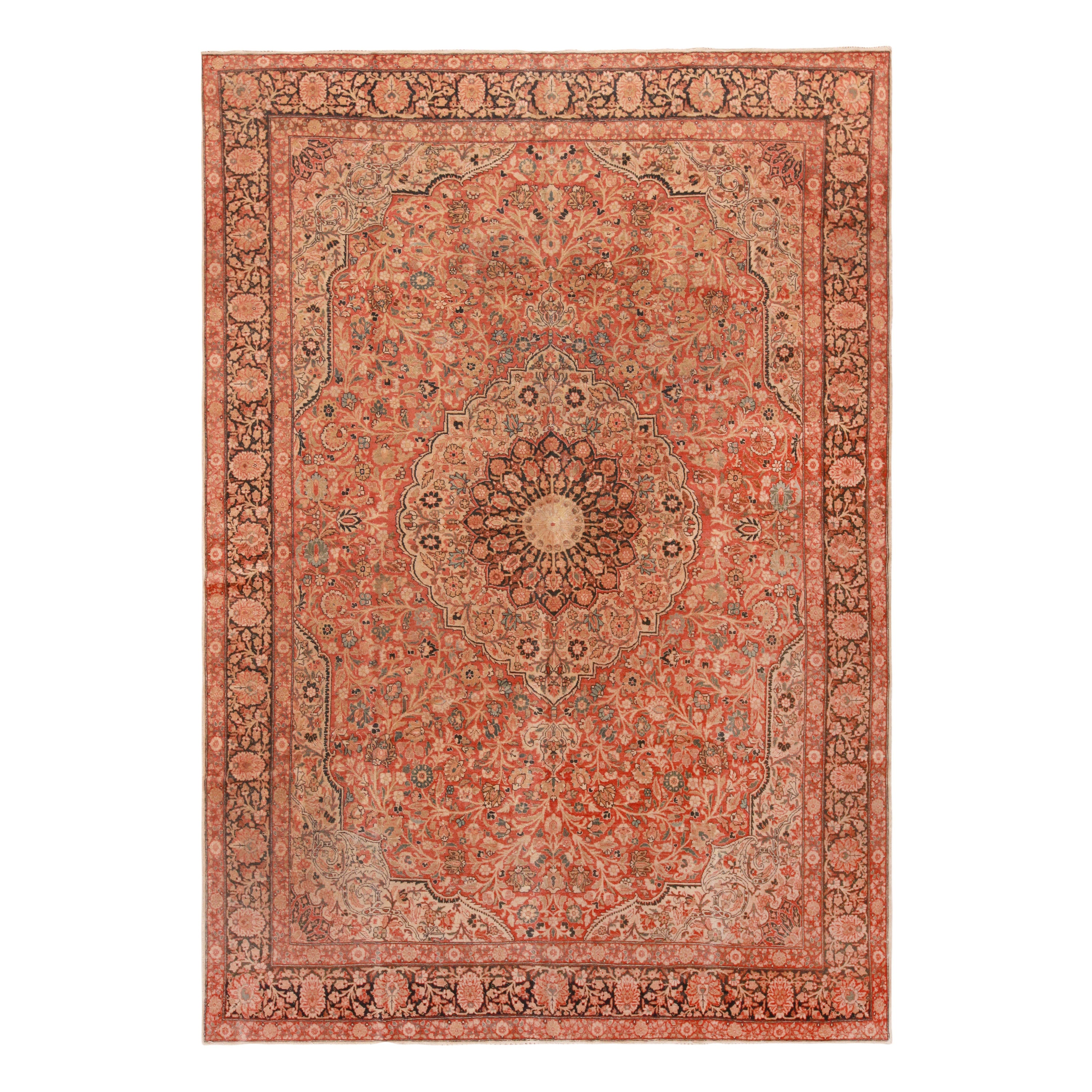 Extremely Impressive Antique Persian Tabriz Floral Area Rug 8'4" x 11'8"