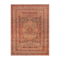 Schöner geblümter antiker persischer Kerman-Teppich 10'9" x 14'5"