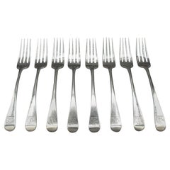 Antique Set of 8 Sterling Silver Dinner Forks by Peter & William Bateman