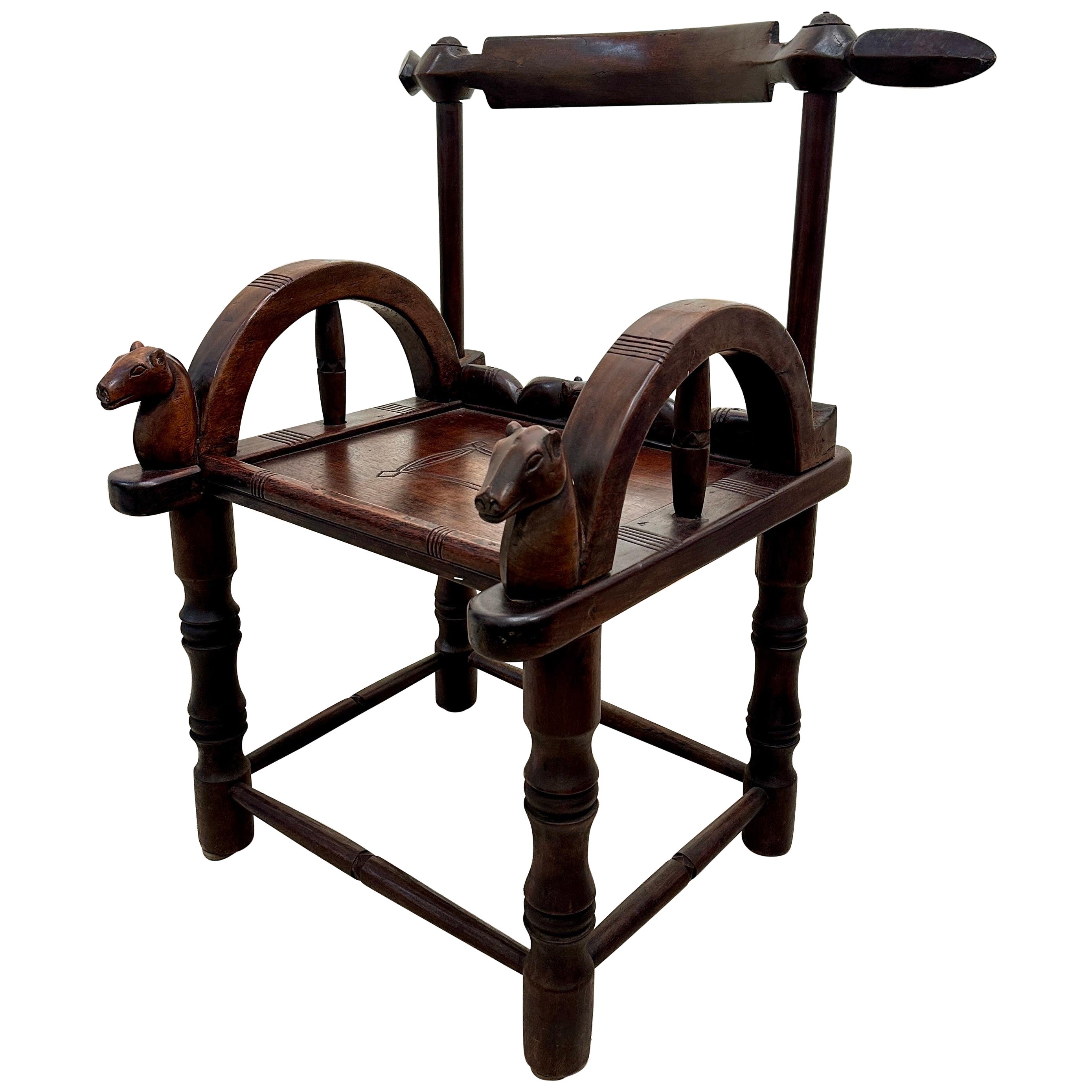 Vintage Chief's Baule Chair from Cote d'Ivoire