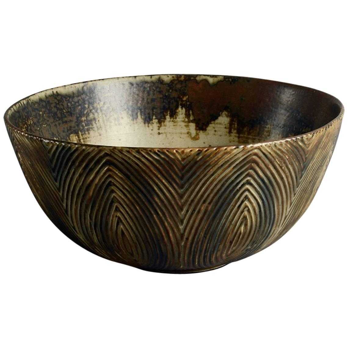 Large Bowl with Sung Glaze by Axel Salto For Sale