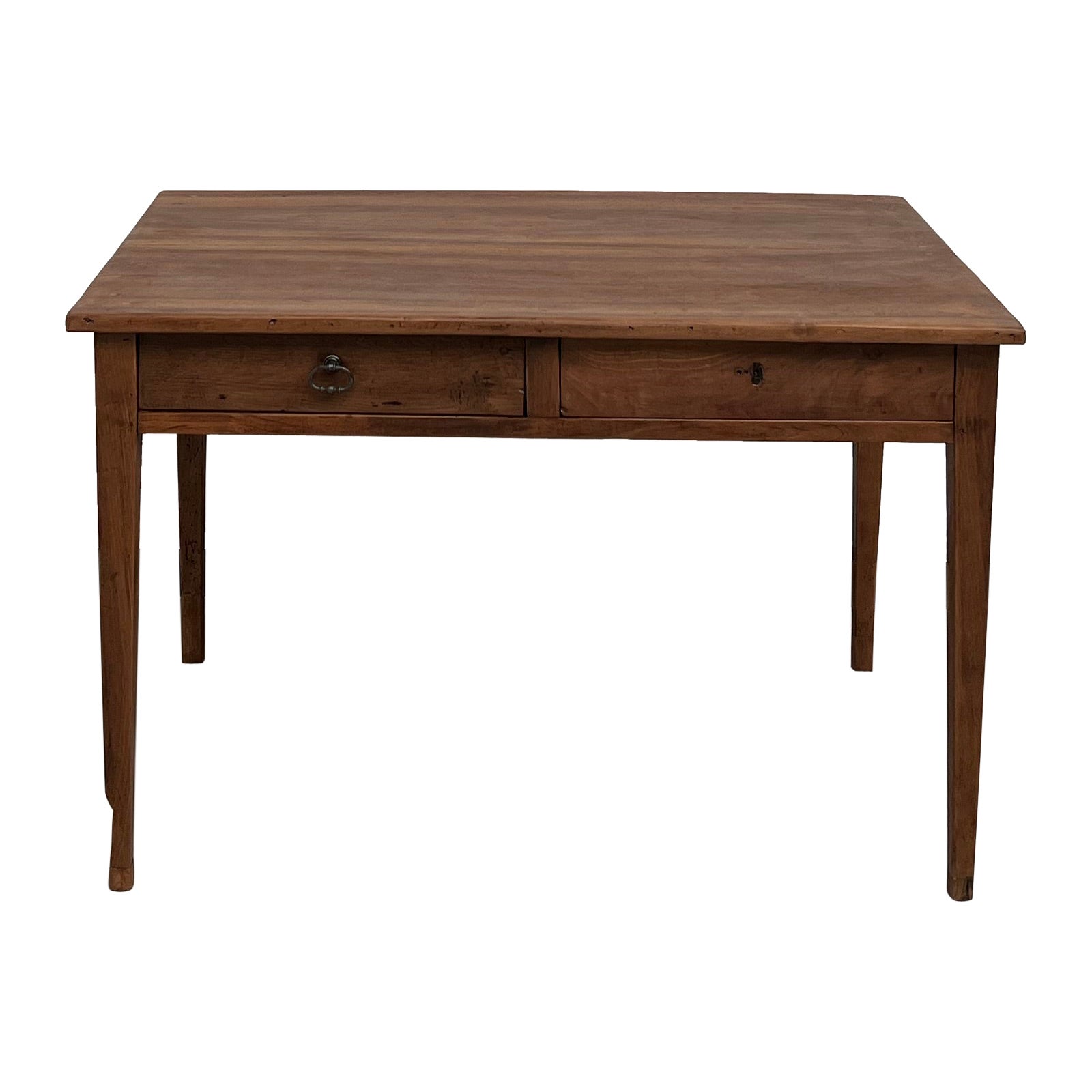 French 1900 desk in solid walnut For Sale