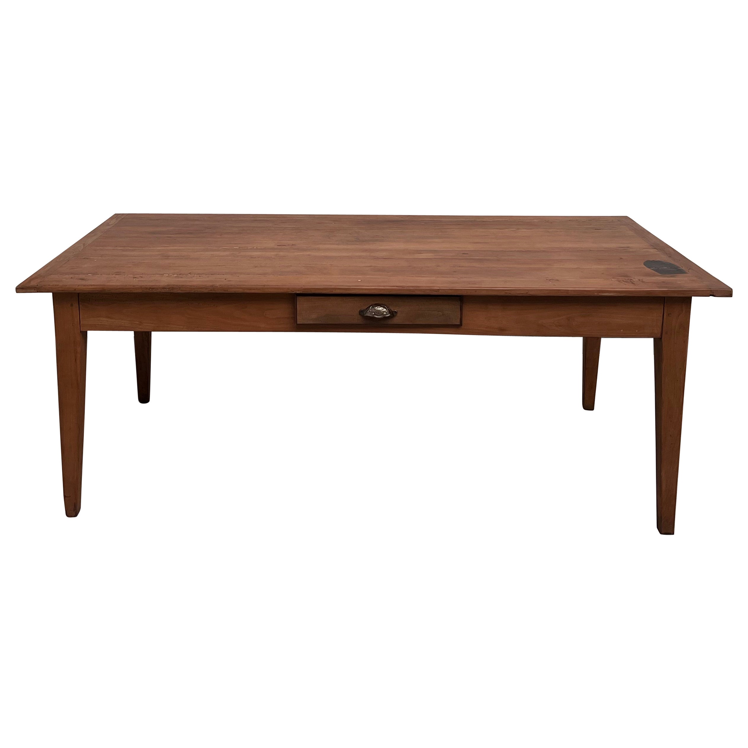 Teak farm table with spindle legs For Sale