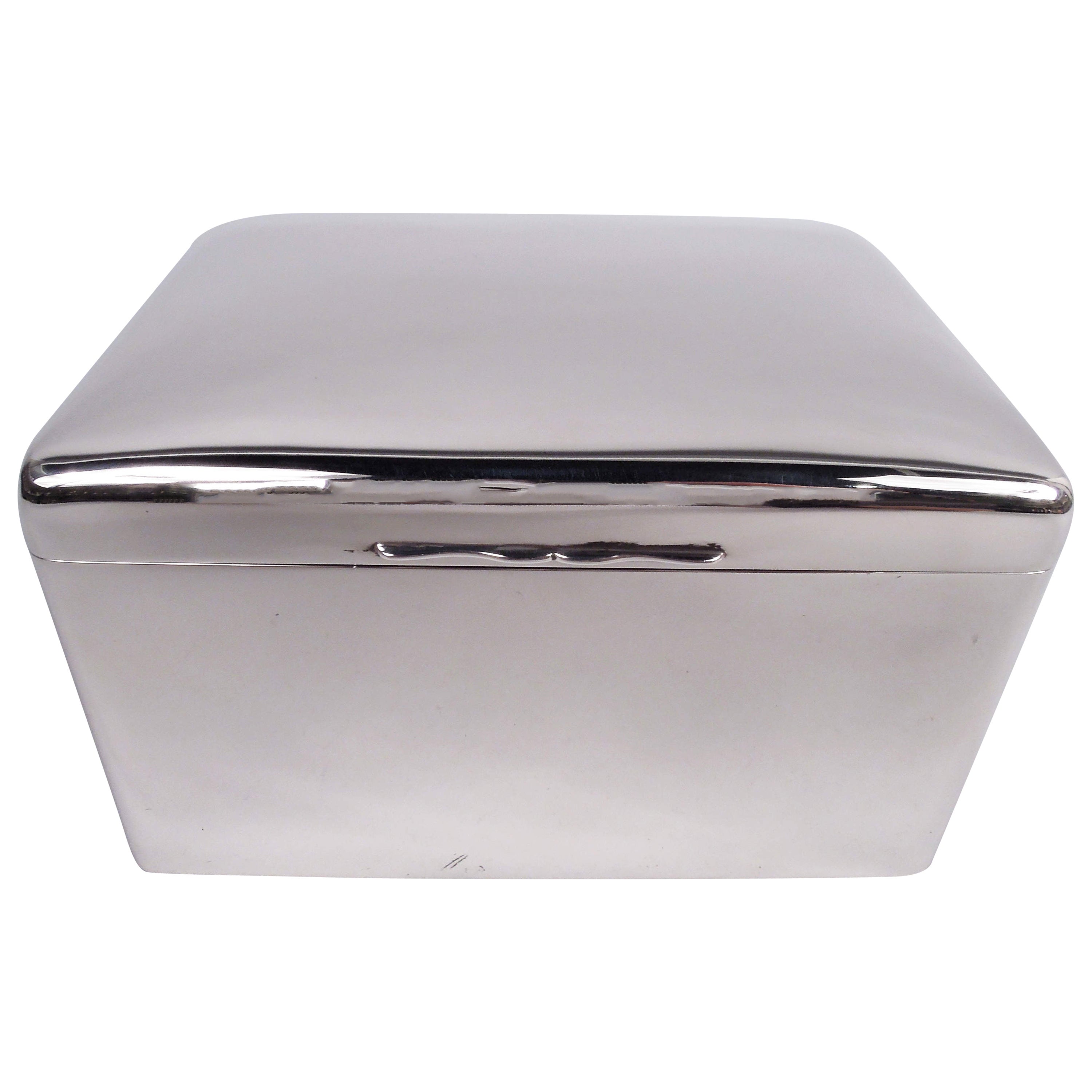 Asprey English Modern Sterling Silver Box, 1928 For Sale