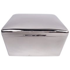 Antique Asprey English Modern Sterling Silver Box, 1928