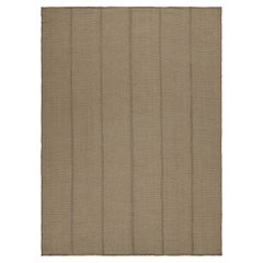 Rug & Kilim's Contemporary Kilim in Brown Accents, with Textural Stripes (Kilim contemporain aux accents Brown, avec des rayures texturées)
