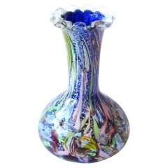 Vintage Magnificent Rare Millefiori Multi Colored Glass Vase Attributed to Fratelli Toso