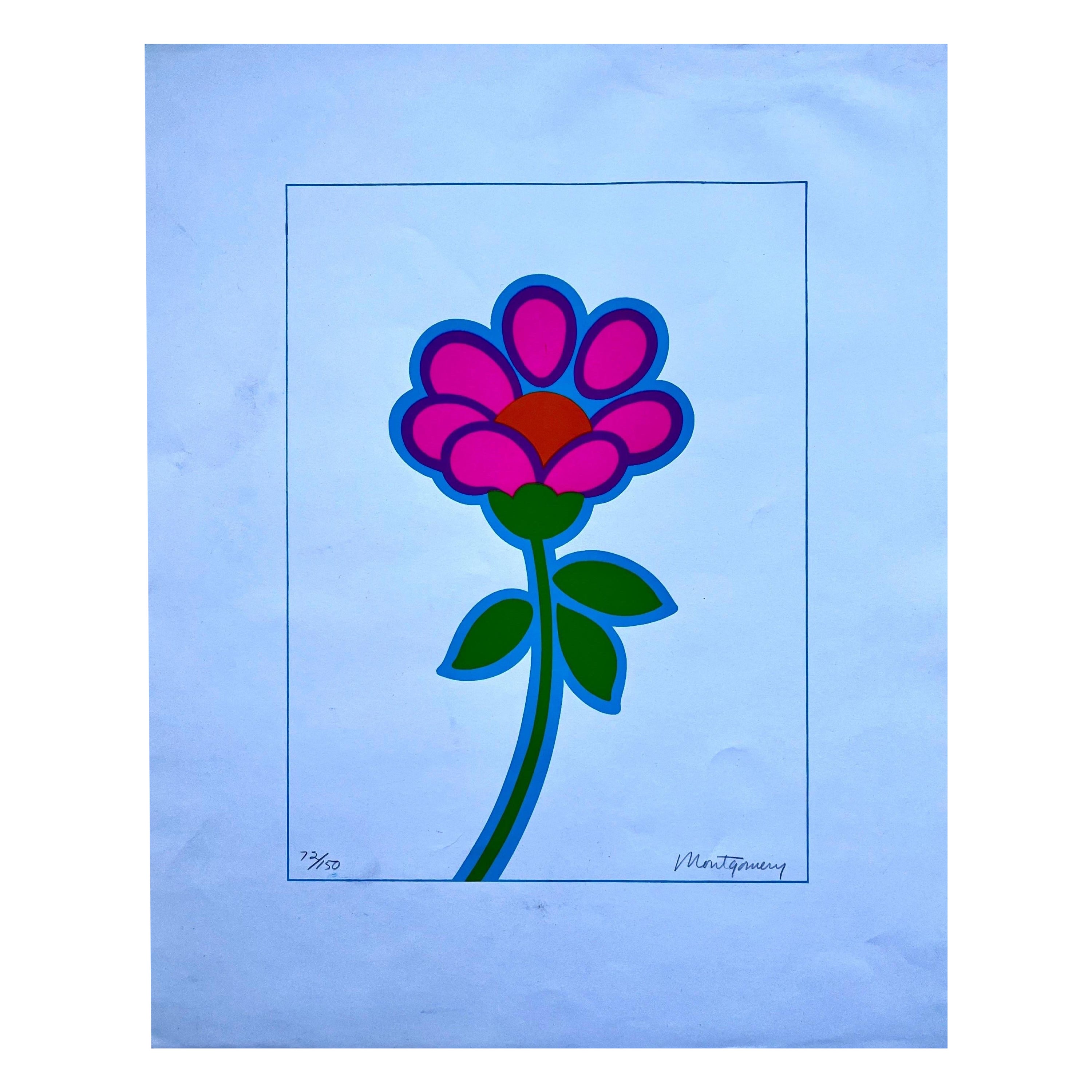 "Flower Power" print pencil signed Montgomery, circa 1960 For Sale