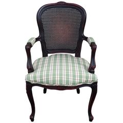 French Armchair Cane Back Louis XV Style