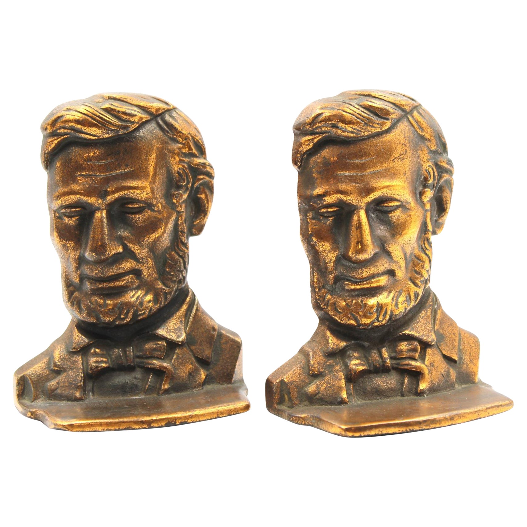 Vintage Abraham Lincoln Bust Bookends For Sale