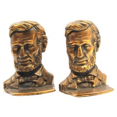 Antique Abraham Lincoln Bust Bookends