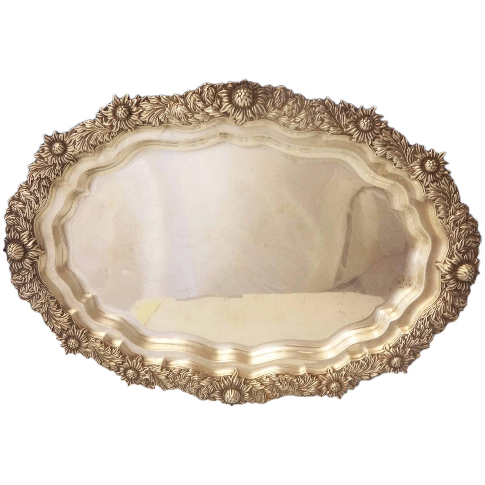 Chrysanthemum by Tiffany & Co. Sterling Silver Oval Tray