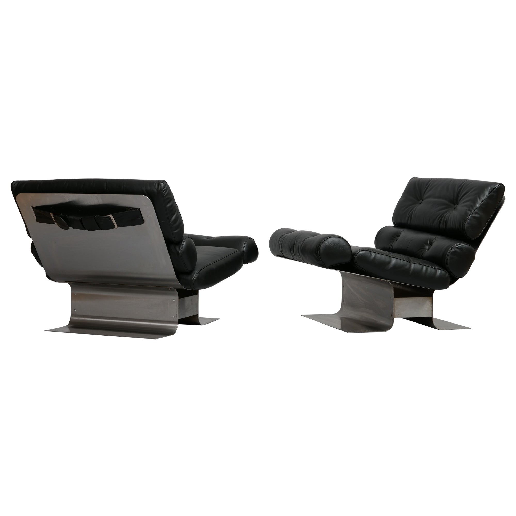 Rare François Monnet lounge chairs for Kappa France 1972 For Sale