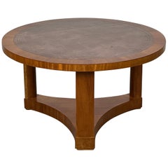 Retro Leather Top Table by Edward Wormley for Dunbar 