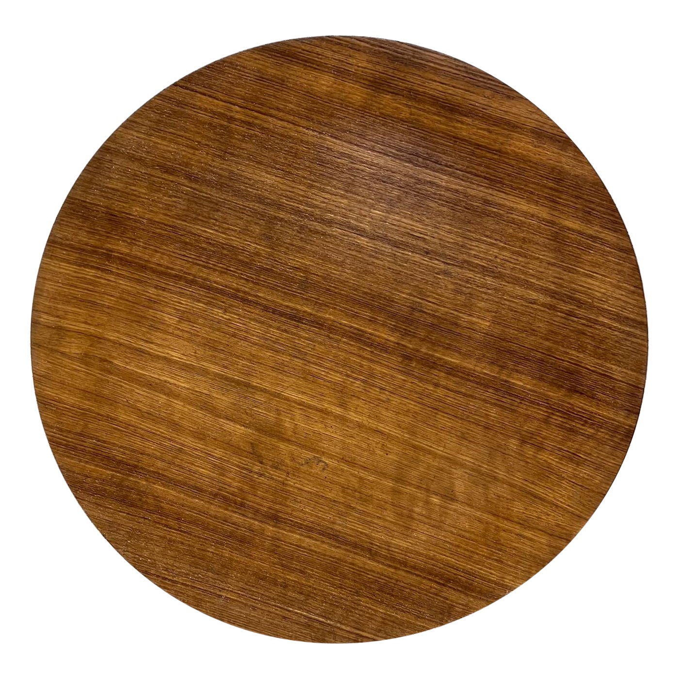 Assiette ronde moderniste en bois de teck des années 1970