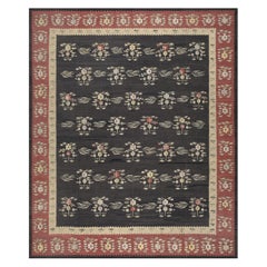 Antique Hand-woven Wool Floral Romanian Bessarabian Rug
