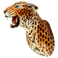 Vintage Leopard Spotted Wall Decoration in Ceramic
