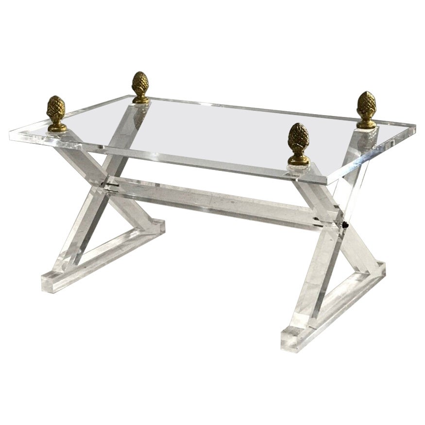A Lucite ART-DECO NEOCLASSICAL SHABBY-CHIC Side or COFFEE TABLE, France 1970 For Sale