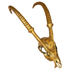 Vintage Sculpture of Animal Antlers in Gilt Bronze