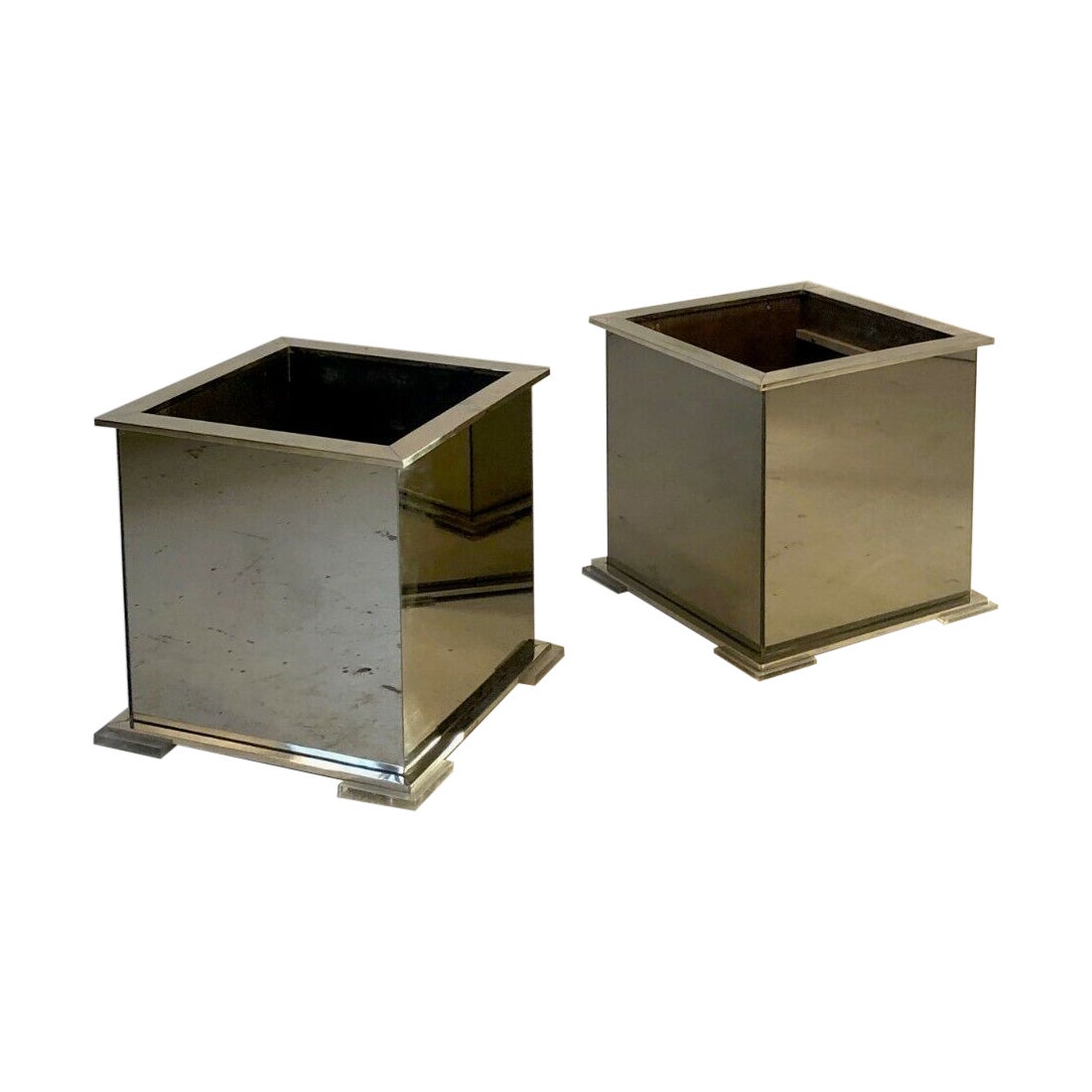 A Pair of POST-MODERN PLANTERS by GUY LEFEVRE for MAISON JANSEN, France 1970 For Sale