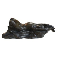 Escultura italiana Art Decó de bronce de un hombre desnudo