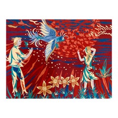 Retro French Tapestry - "Le Premier Matin Du Monde" by Jean Lurçat 