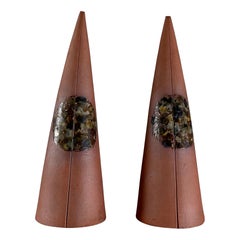 Vintage Exquisite Hand-Painted Ceramic Decorative Cones by Giancarlo Scapin, 1970s
