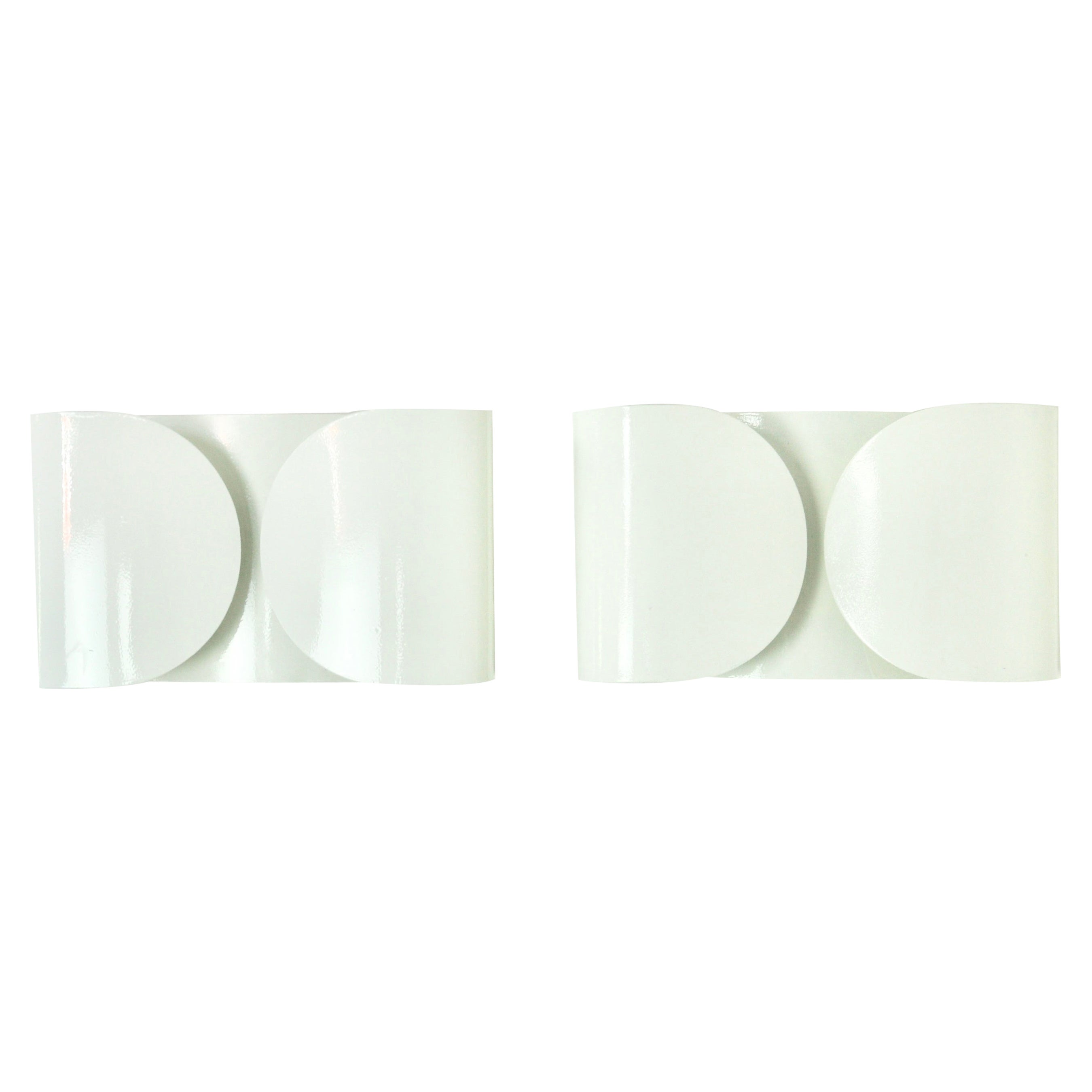 White Foglio Sconces by Tobia & Afra Scarpa for Flos, 1960s Set of 2 For Sale