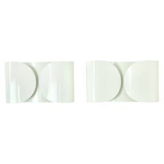 Used White Foglio Sconces by Tobia & Afra Scarpa for Flos, 1960s Set of 2