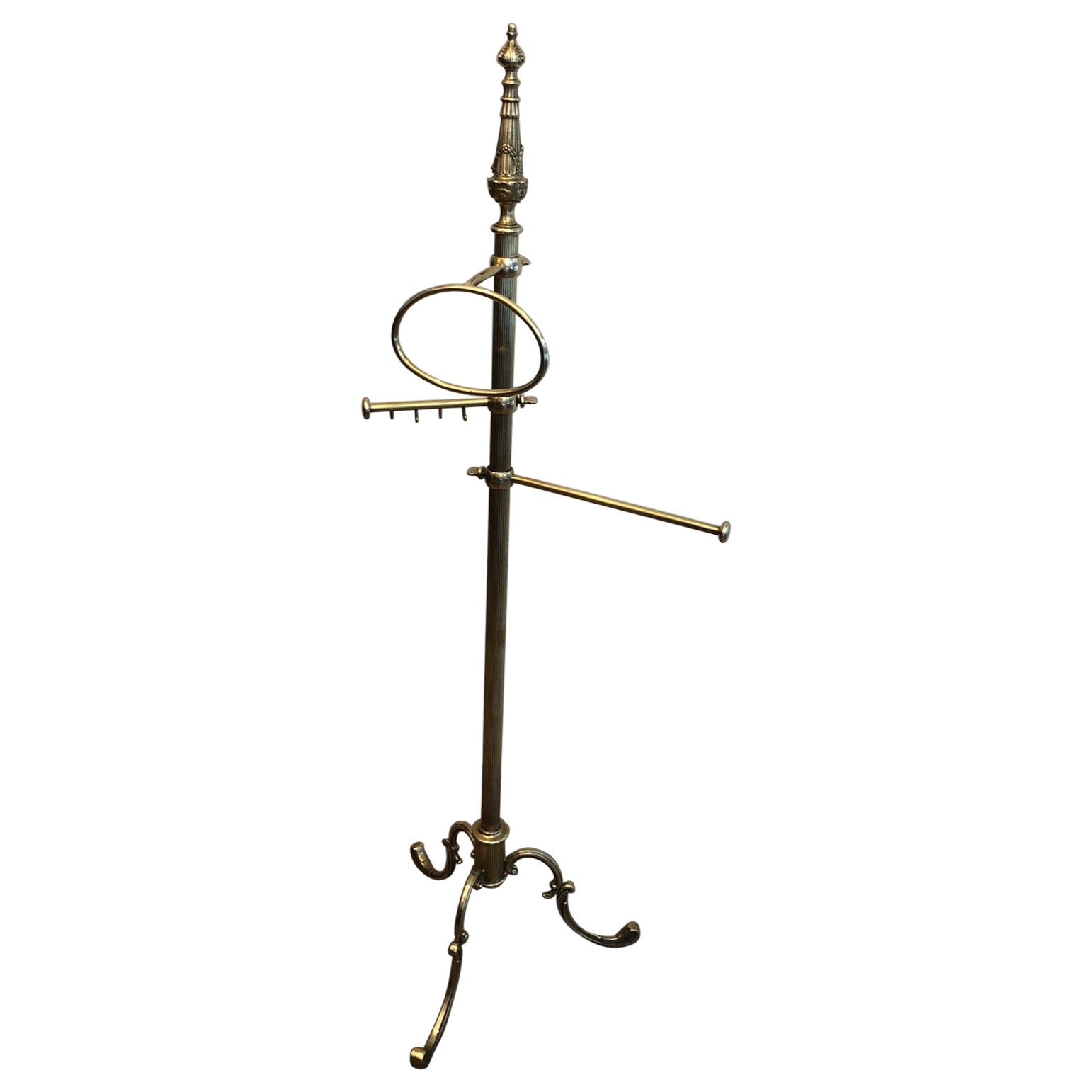Neoclassical Style Brass Towel Holder For Sale
