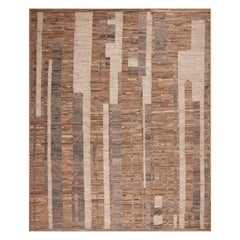The Collective WARMYAL Collection Warm Earthy Brown Tribal Geometric Modern Rug 9'6" x 11'7" (tapis géométrique moderne)