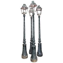 Antique Set of Four 19th Century Italian Lamp Posts