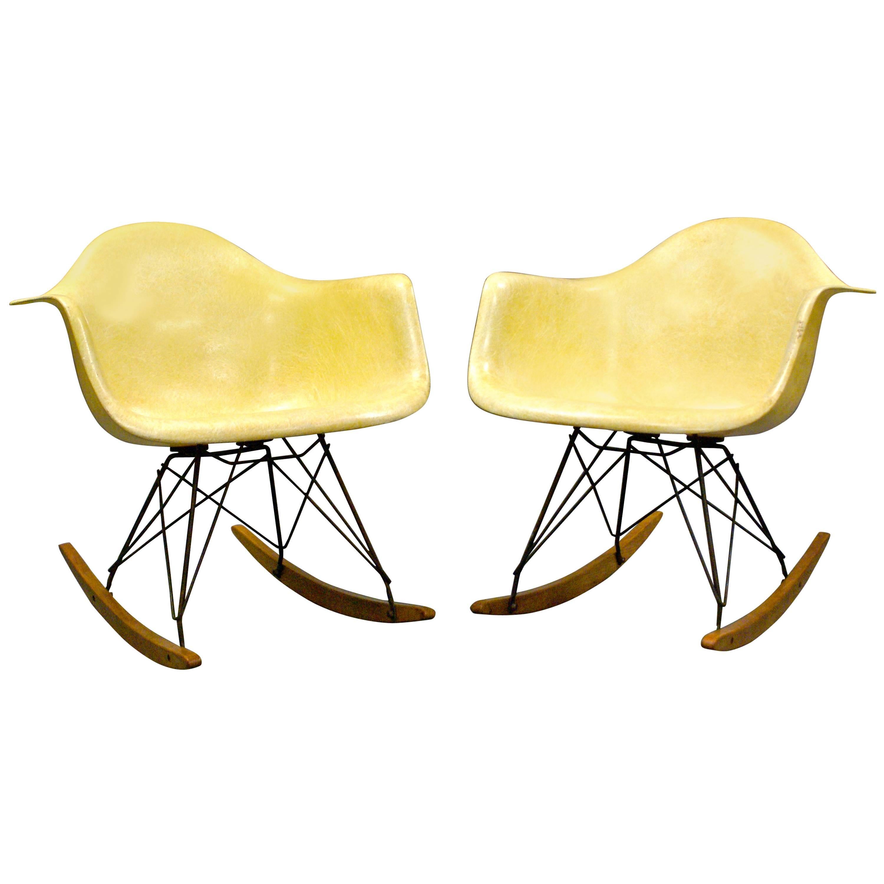 Pair of Early Rope Edge RAR Chairs by Charles and Ray Eames