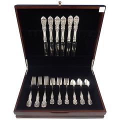 Antique Francis I by Reed & Barton Sterling Silver Flatware Service Set 24 Pieces, Old
