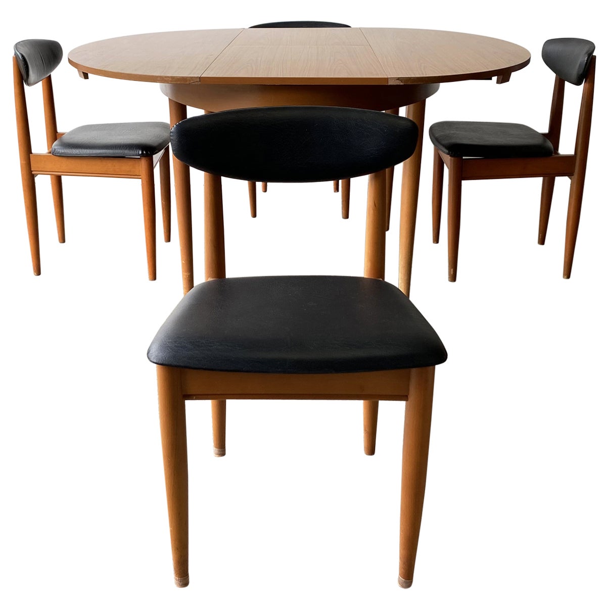 1960’s mid century Formica dining table and dining chairs by Schreiber For Sale