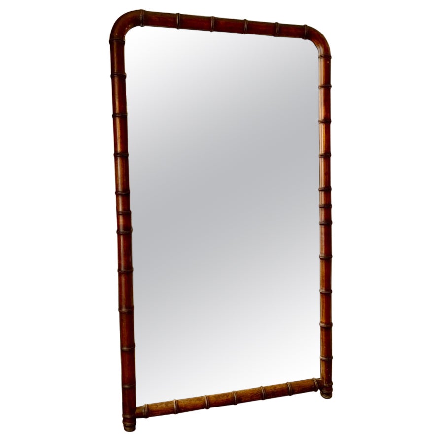 Antique French "Faux Bambou" Mirror For Sale