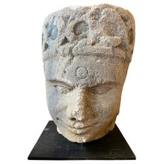 Antique Stone sculpture of an Indian woman from late 19th century
