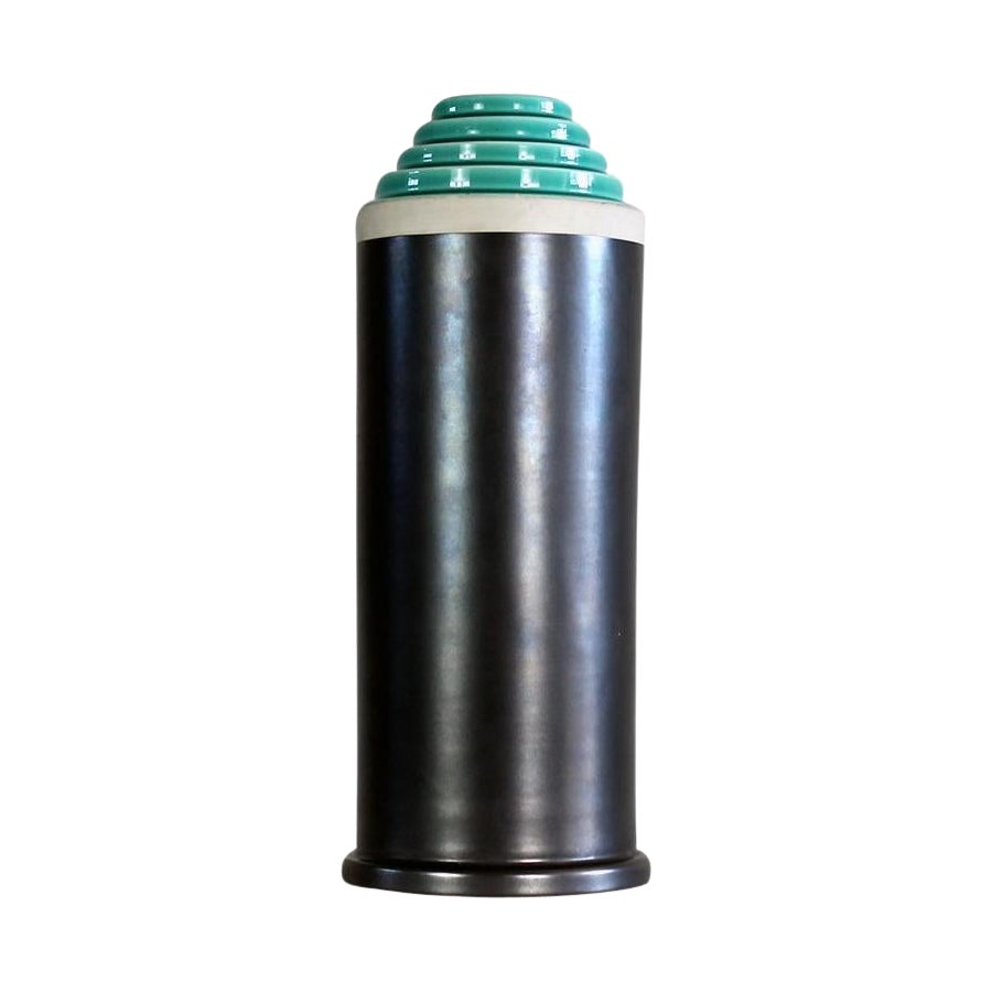 Ettore Sottsass Vase aus der Stepped Series in emaillierter Keramik von Bitossi, 1990er Jahre