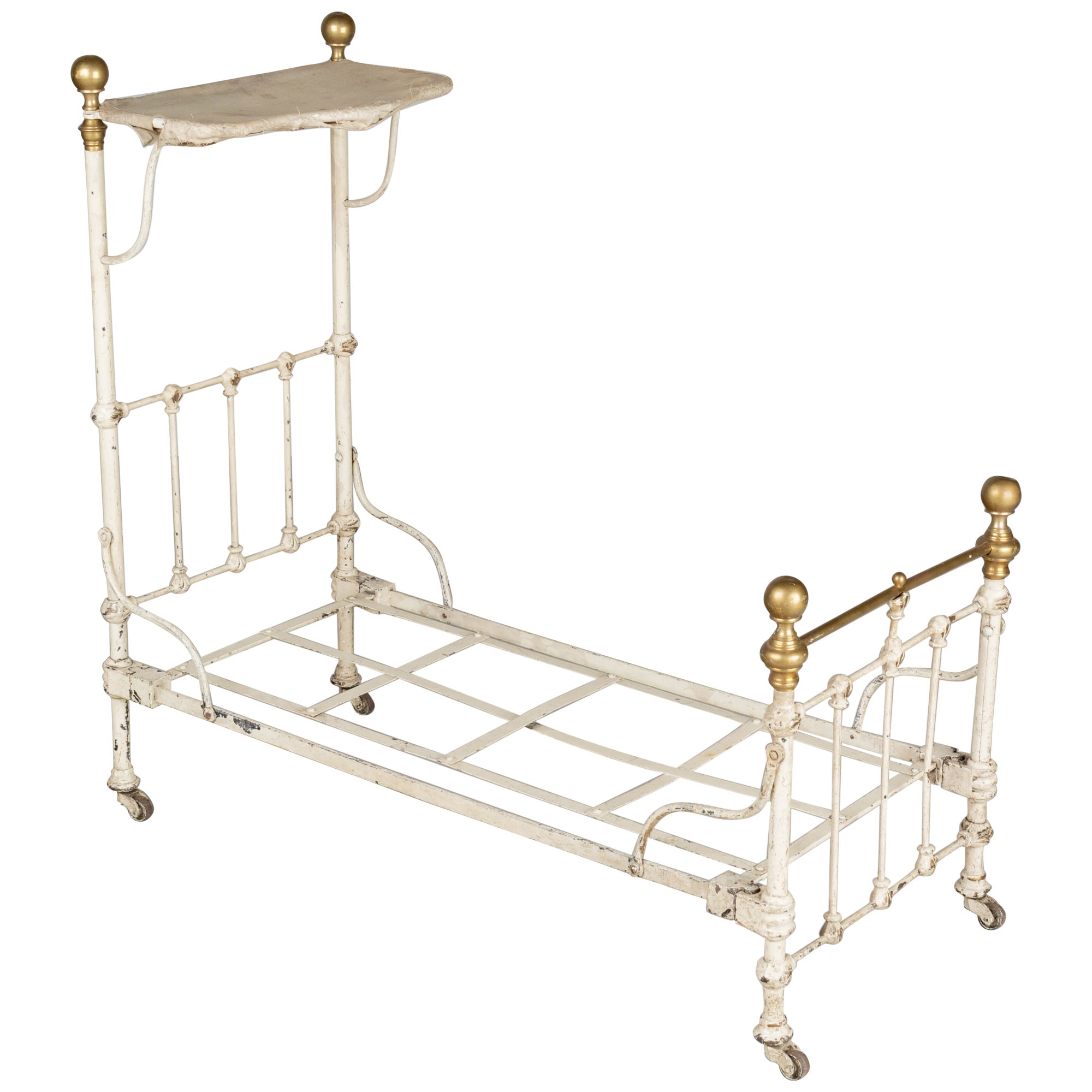 19th Century French Cast Iron Sampler Bed  For Sale