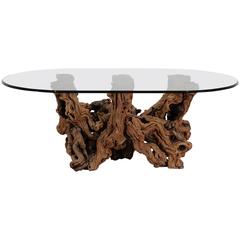 Vintage Grapevine Tree Trunk Dining Table, 1970