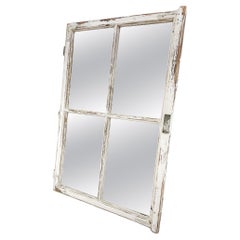 Vintage  Wooden Window Converted to a Mirror