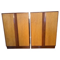 Rare pair of Italian reeded front cabinets 