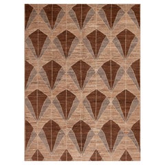 Collection Nazmiyal Artistic Brown and Grey Geometric Modern 6'7" x 9'