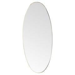 Retro A large full length orignal oval 1950s Italian brass framed mirror
