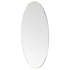 Vintage A large full length orignal oval 1950s Italian brass framed mirror