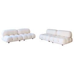 Vier Pieces 1970er B&B Italia Cremefarbenes Camaleonda Sofa von Mario Bellini