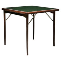 Wood and Cloth Folding Game Table, Italy, 1960s