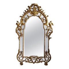 Miroir doré sculpté d'époque Régence française du début du XVIIIe siècle
